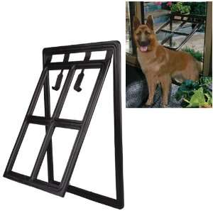  Large Medium Dog Pet Black Plastic Safety Door Panel Flap 
