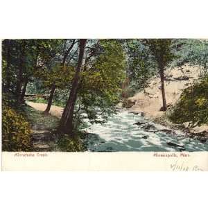 1908 Vintage Postcard Minnehaha Creek   Minneapolis 