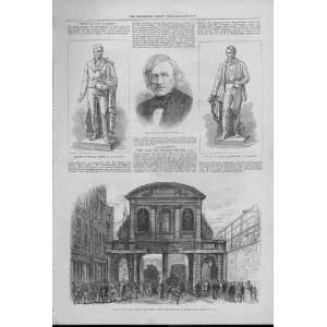   Temple With Supporting Beams Antique Print 1877 London
