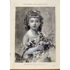  London Almanack May Flowers 1882 Antique Print