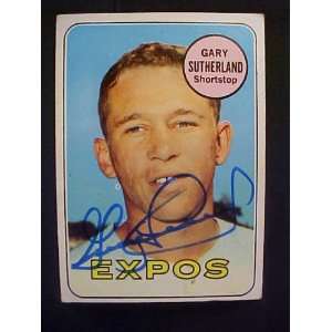  Gary Sutherland Montreal Expos #326 1969 Topps Autographed 