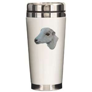  LaMancha Goat Portrait Animal Ceramic Travel Mug by 