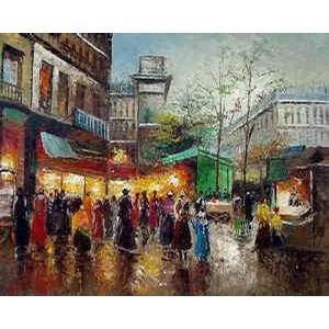  Fine Oil Painting, Paris Street SP17 24x36