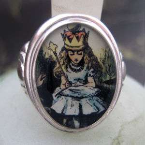 Queen Alice Wonderland Sterling ring (Sizes 5 10 w/ half sizes)  
