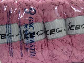 Lot of 4 x 100gr Skeins ICE COCOON Hand Knitting Yarn Pink  