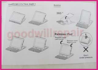 iPad 2 Bluetooth Keyboard 360 Swivel Rotate Case Black  