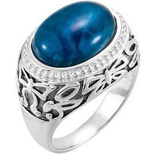 Radiant Opaque Apatite Ring set in Sterling Silver   Gorgeous Silver 