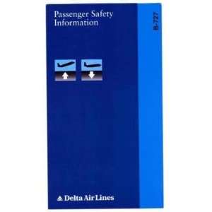Delta Airlines B 727 Safety Card 1995