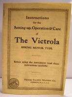 VICTROLA Set up, Instruction Manual reprint  