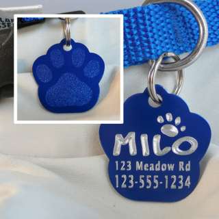 Pet ID Tag Colored Aluminum Custom Engraved Dog / Cat   Many Colors 