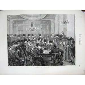  1873 Liverpool Wool Sale Men Auction Antique Print