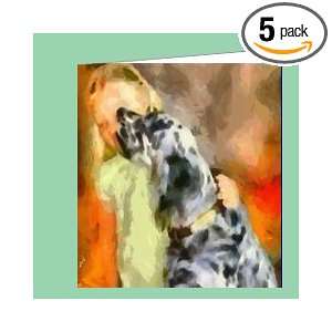 English Setter and Child   Set of 8 Note Cards and Envelopes