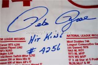 Pete Rose Hand Signed Jersey Limited Edtion Autographed Embroidered 