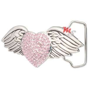  Sexy Angel Wings Heart PINK CZ Belt Buckle GEM Stones 