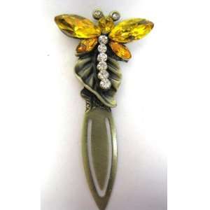    Amber Stone Dragonfly Bookmark   Amber Taurus 