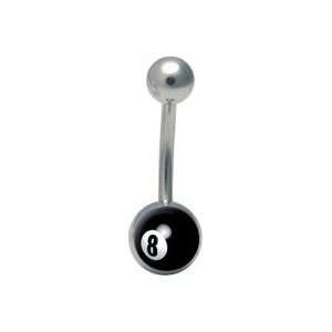    8 Ball Belly Ring Body Jewelry Navel Rings Eight Pool Jewelry