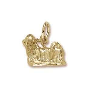  Dog, Lhasa Apso Charm in Yellow Gold Jewelry
