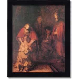 Return of the Prodigal Son Rembrandt van Rijn w/ 2 in Black wood frame 