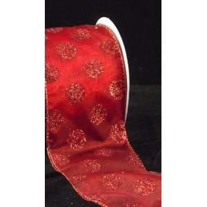 Berwick Hocus Pocus Wired Edge Ribbon, 2 1/2 Wide, 10 Yards, Red with 