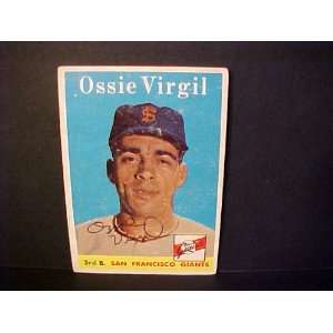 Ossie Virgil San Francisco Giants #107 1958 Topps Autographed Baseball 