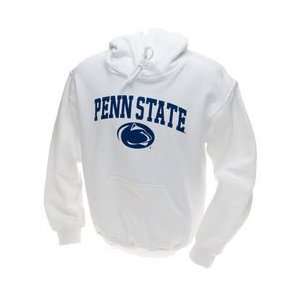   State Hooded Sweatshirt White Arching Over Lion