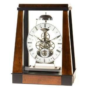 City Clocks 10 Inch Burl Wood Skeleton Clock with Passing Bell Strike 