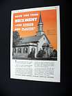 Brixment Stucco Plaster Church Speed IN 1949 print Ad