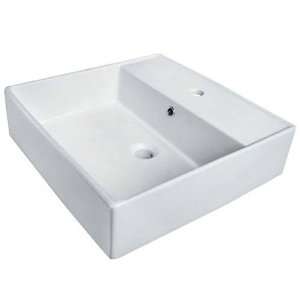 Madeli CB 2385 WH Arezzo Above Counter Square Ceramic Basin in White w