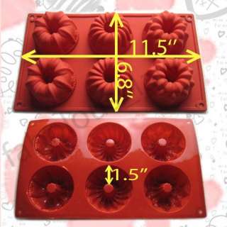 Silicone Cupcake Pudding Mould Pan Muffin 6 Cavities  