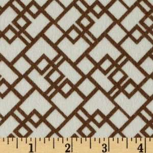 44 Wide Baobab Flannel Geometric Shapes Coco/White Fabric By The 