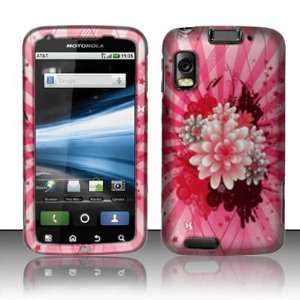  PINK FLOWER Bling Hard Case Cover For Motorola Atrix 4G 