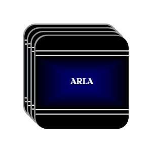 Personal Name Gift   ARLA Set of 4 Mini Mousepad Coasters (black 