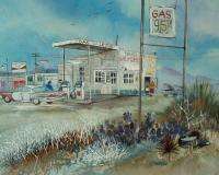   Gas Station oil Painting by Laurie Manzano   Nice Original  