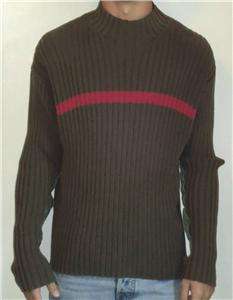 AMERICAN EAGLE olive RIBBED MOCK NECK cotton SWEATER L  