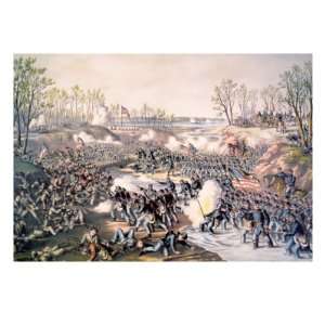  The Battle of Shiloh, April 6 7, 1862, Lithograph by Kurz 