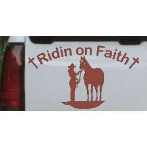  Ridin on Faith Cowgirl and Horse Christian Car Window Wall 
