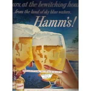 1959 Hamms Beer bewitching hour original magazine ad. that measures 