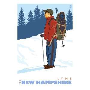  Snow Hiker, Lyme, New Hampshire Giclee Poster Print, 12x16 