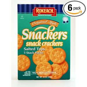 ROKEACH Snack Crackers Salted Top, 12 Ounce Boxes (Pack of 6)