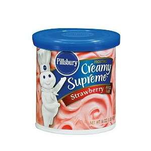 Pillsbury Creamy Supreme Strawberry Frosting 16 oz (Pack of 12 