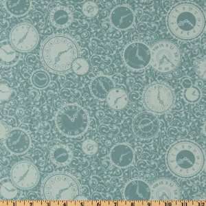  44 Wide Moda Hideaway Timepieces Sky Fabric By The Yard 