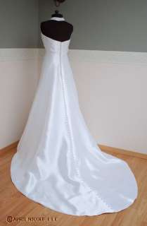 amour White Faille Satin Halter Wedding Dress 2  