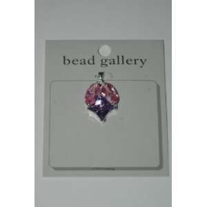 Bead Gallery Rose and Lavender Cubic Zirconia Pendant 25mm x 20mm 