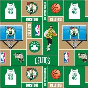  Fleece Boston Celtics Blocks Fabric By The Yard Arts, Crafts & Sewing
