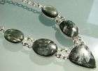 925 silver heavy ocean jasper stone necklace.  