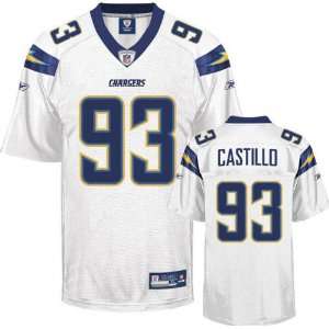 Luis Castillo Jersey Reebok White Replica #93 San Diego Chargers 