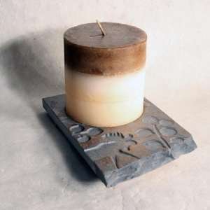  Pillar Candle Plate   Moose in Aspens 