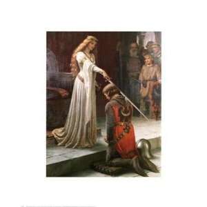 Accolade Edmund Blair Leighton. 11.00 inches by 14.00 inches. Best 