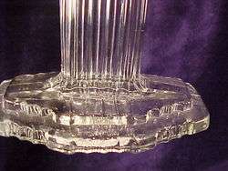 VINTAGE CACTUS PRESSED GLASS CANDLE HOLDER X 2  