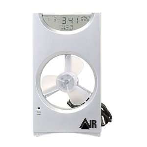  Air Fan Thermo Alarm Clock with USB Cable